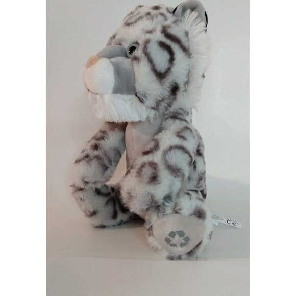 Petting Zoo Snow Leopard Plush Stuffed Animal Toy Spots Gray Recycle Symbol - Picture 3 of 6